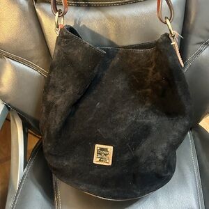 Dooney & Bourke Black Suede Hobo Bag